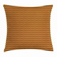 thumbnail image 1 of Stripes Throw Pillow Cushion Cover, Chevron Zigzags Pattern with Warm Tones Geometric Lines Composition, Decorative Square Accent Pillow Case, 16 X 16 Inches, Orange Black Pale Orange, by Ambesonne, 1 of 2