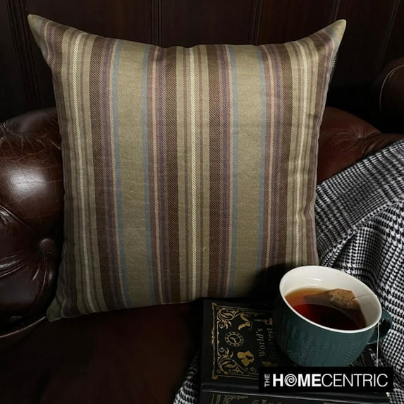 Stripes Throw Pillow cover, 14"x14" Green Velvet Pillowcase, Modern Striped Farmhouse Pillow Cover For Sofa Couch, Hotels, living Room, Bed Room - Stripe Flow Olive