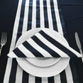 thumbnail image 1 of Stripes and Solid Table Linen Set for Formal or Causal Dining with 1 Solid Polyester Tablecloth with a Set of Napkins and Matching Table Runner, 1 of 10