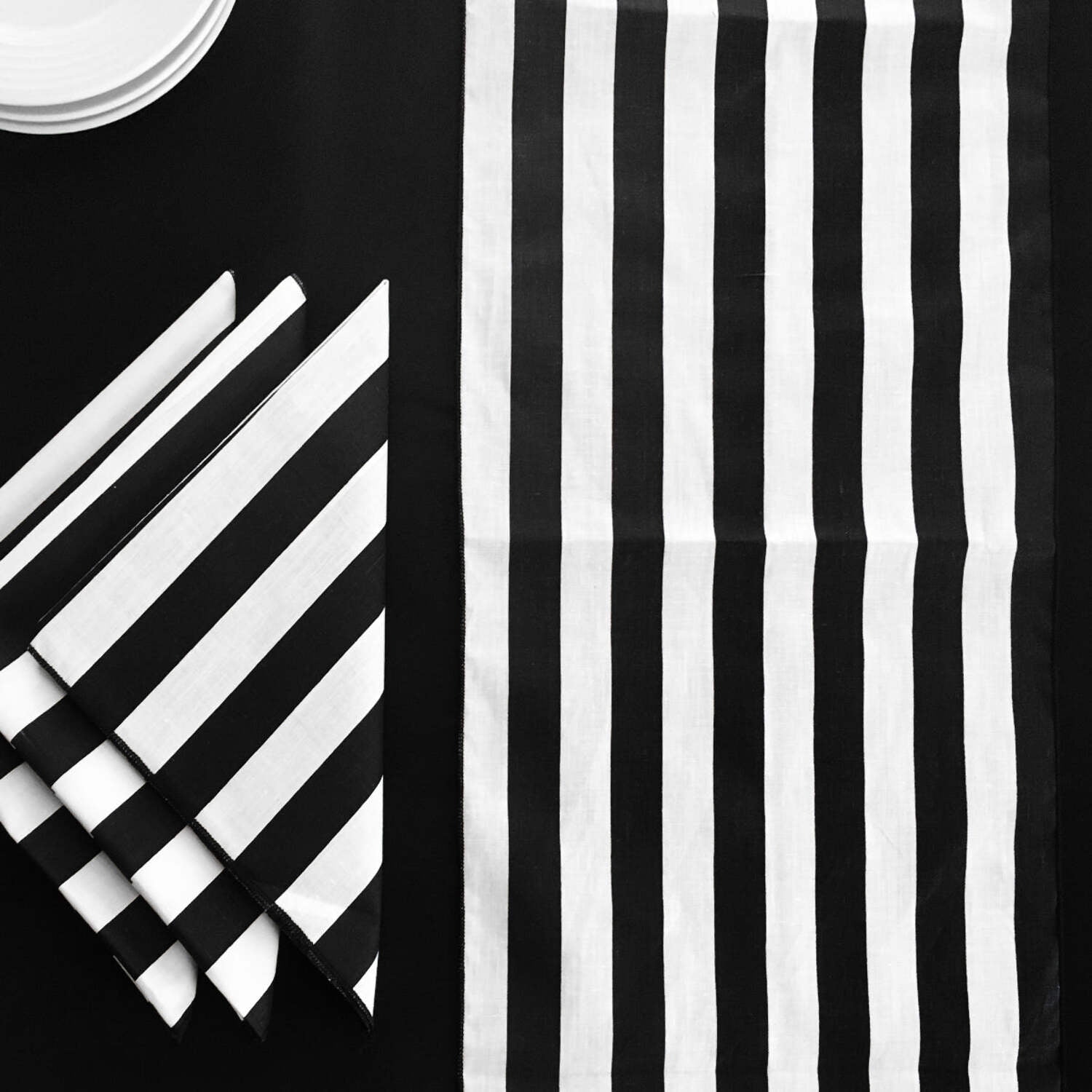 Solid Table Linen Stripes and Solid Table Linen Set for Formal or Causal Dining with 1 ...