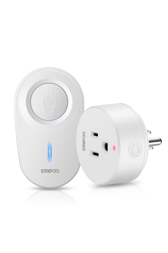 Stripoo Wireless Smart Remote Switch Outlet,Wall Mounted Electrical Power Outlet Switch,Long Range Controller Outlet Kit