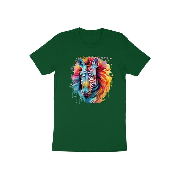 Stripped Pattern Colorful Zebra Horse Print Gift Adult Women T-Shirt Cool Zebra Print Design Birthday Holiday Presents Tshirt