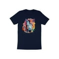 thumbnail image 1 of Stripped Pattern Colorful Zebra Horse Print Gift Adult Women T-Shirt Cool Zebra Print Design Birthday Holiday Presents Tshirt, 1 of 10