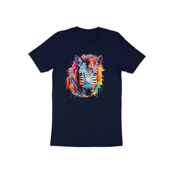 Stripped Pattern Colorful Zebra Horse Print Gift Adult Women T-Shirt Cool Zebra Print Design Birthday Holiday Presents Tshirt