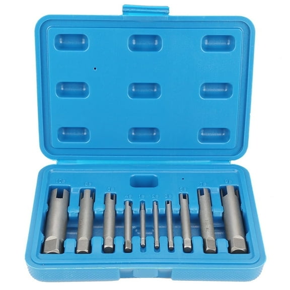 Stripped Screw Remover Tap Extractor Set High Speed Steel Broken Head Taps Remove Stripped Screw Tap Extractor Set[10PCS Set]
