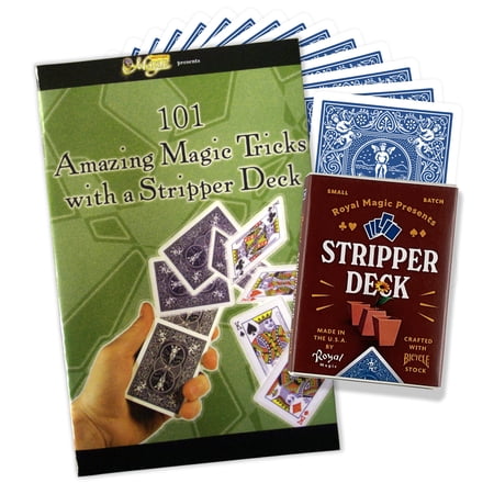 Stripper Deck Kit with Bicycle Playing Cards – Learn 125 Plus Magic Tricks Using Deck of Cards, Magic Cards & Professional Trick Routines for Beginners, Kids & Adults (Blue)