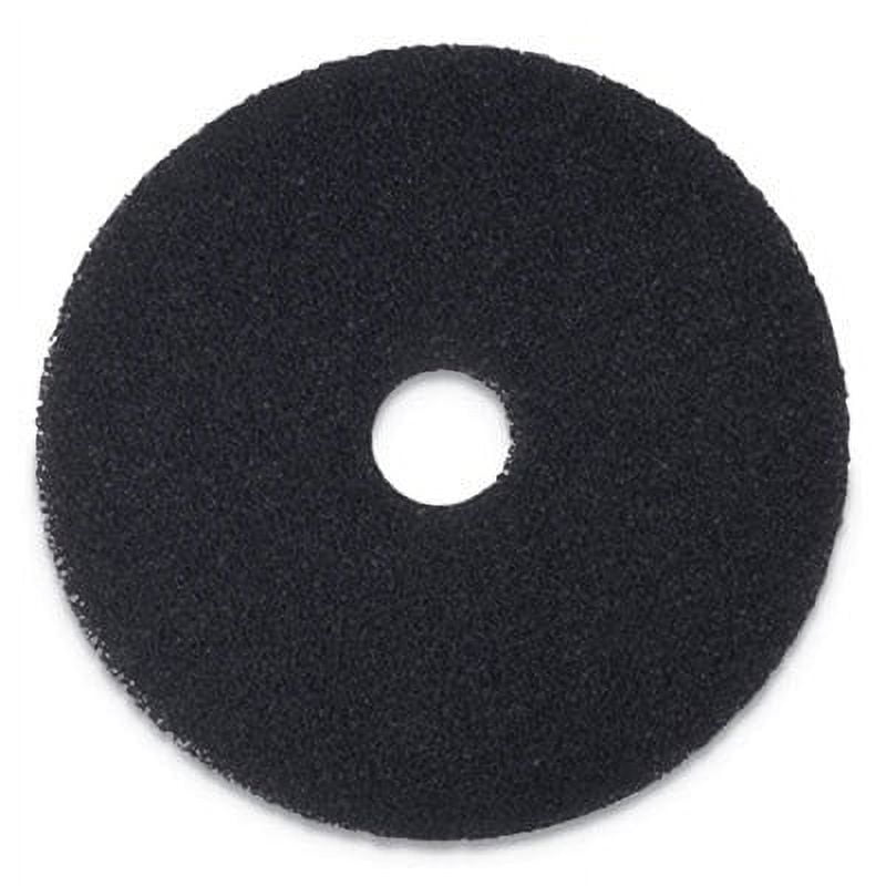 Black 12" Diameter Stripping Floor Pads, 5-Pack