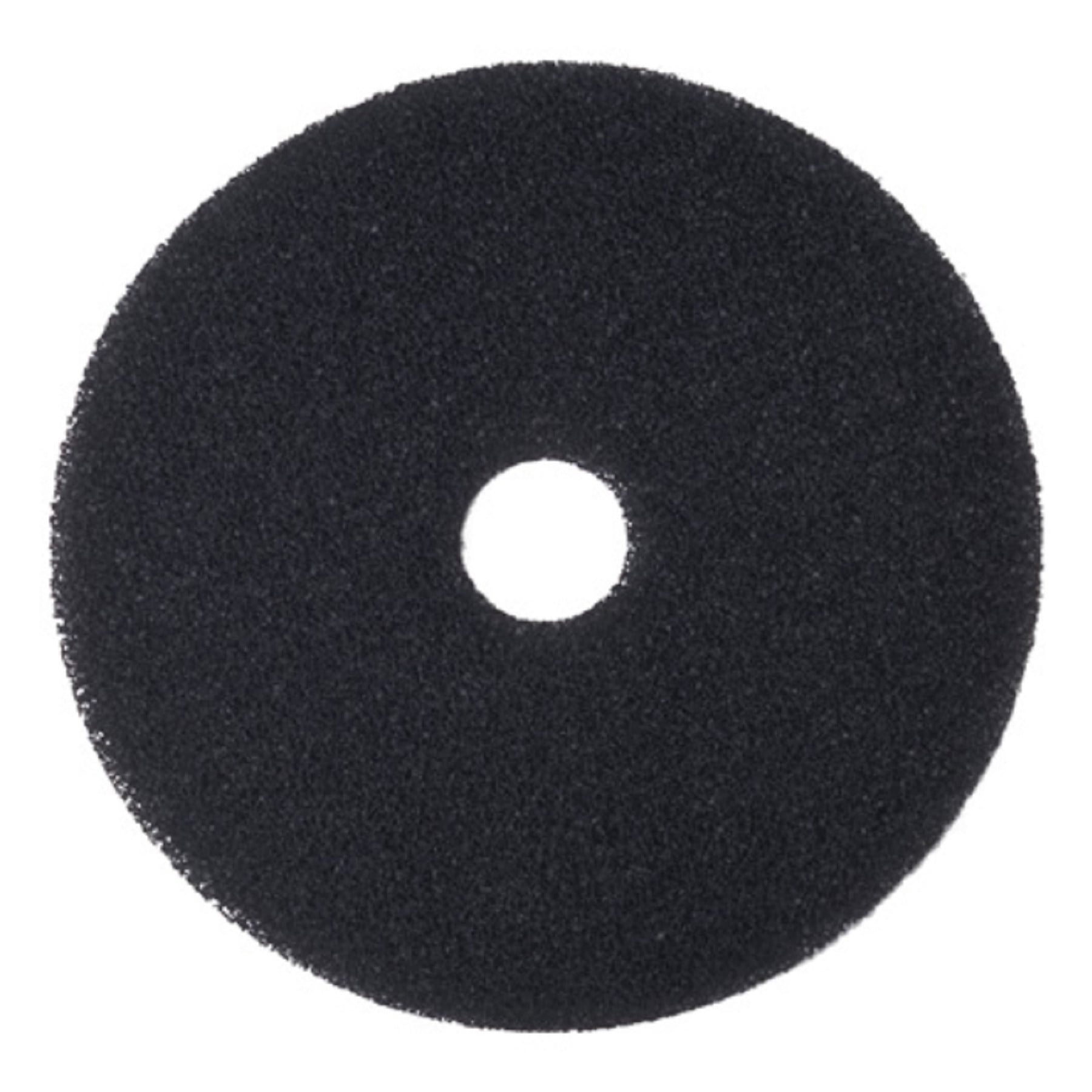 Black 12" Diameter Stripping Floor Pads, 5-Pack