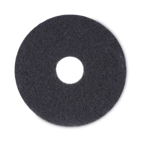 Stripping Floor Pads, 13" Diameter, Black, 5/carton | Bundle of 10 Cartons