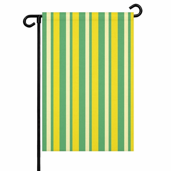 Strips Garden Flags for Outside Summer Lemons Yellow Green Double Sided Yard Flags Outdoor House Decoration, Small 28X40 Inch