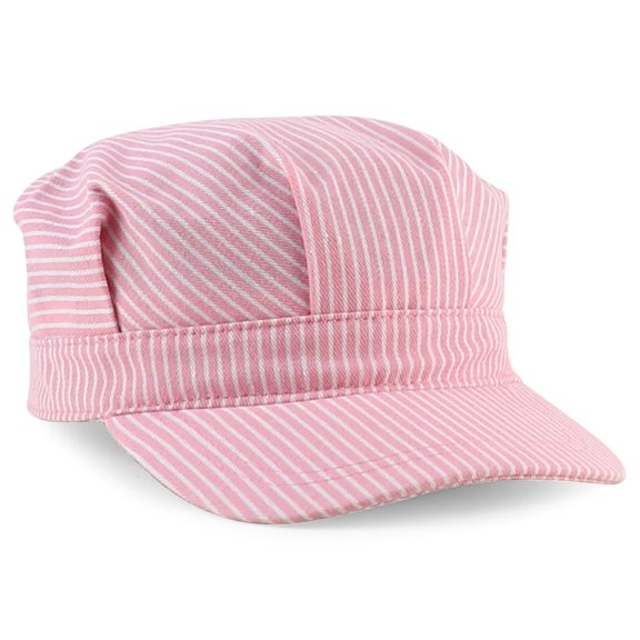Stripy Cotton Command Hat Suitable For Adults And Children Adjustable Hook Loop Cabbie Hat Perfect Fit