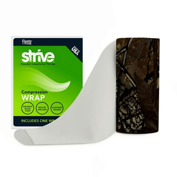 Strive Compression Therapy Wrap to Enhance Blood Flow, Use on Leg, Shoulder, Back, Camo (6"x 60")