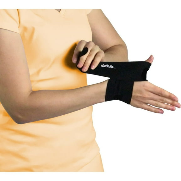 Strive Elastic Compression Therapy Wrap for Right Thumb Brace, Black, Unisex