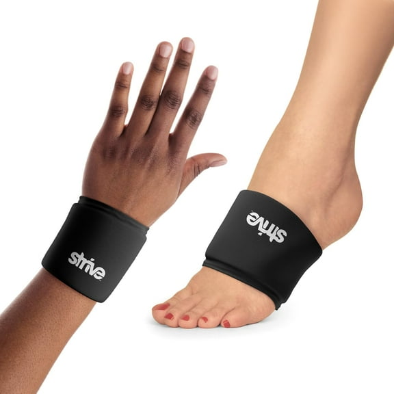Strive Hot & Cold Therapy Flexible Gel Compression Sleeve for Wrist or Foot (2 Pack)