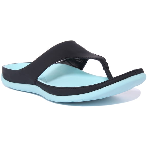 Strive Ilya Women's Leather Orthotic Toe Post Sandal In Black Size 10.5/11