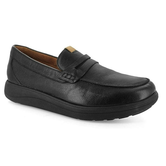 Strive Men's Portland Premium Supportive Leather Loafer (All Black, 9)
