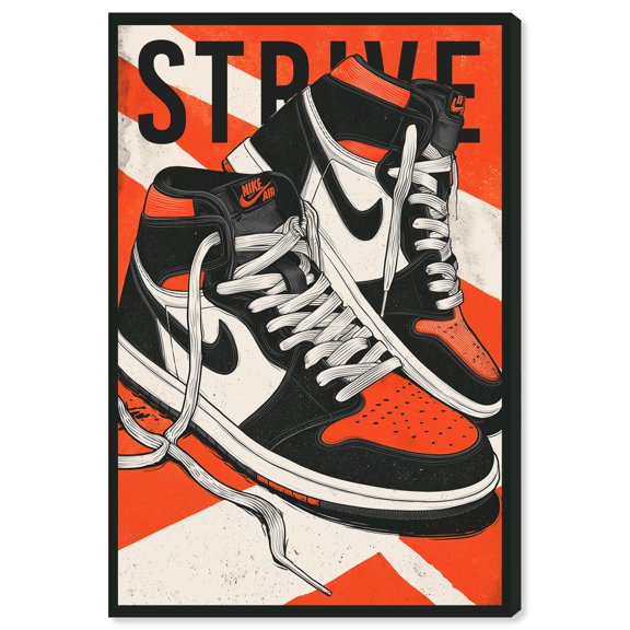 Strive Sneaker Red Canvas Print Sneaker Wall Art by Notoriart, Gallery Wrapped, 30 x 45