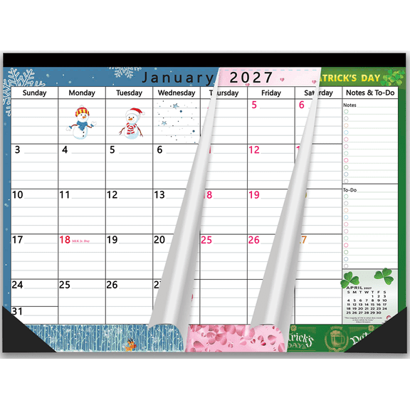 StriveZen Magnetic Calendar 2027–2028 for Fridge, 17x12 inches Large Monthly Planner, Refrigerator Schedule Organizer, 24-Month Calendar, January 2027–December 2028