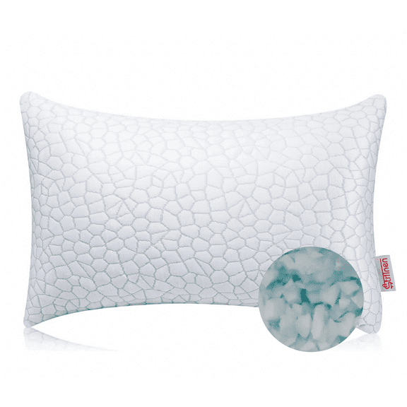 Strlinen Cooling Pillows for Sleeping, Shredded Memory Foam Bed Pillows Queen Size, Supportive Gel Pillow for Hot Sleepers Cool Pillow for Side Back and Stomach Sleepers, Cold Pillow Set of 1