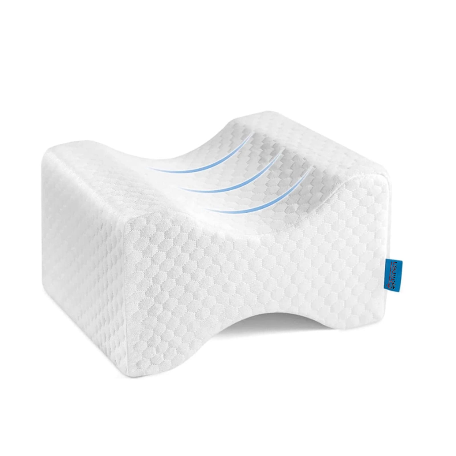 Strlinen Knee and Leg Pillow for Side Sleepers Sleeping - Dual Concave Design Aligns Spine and Relieves Pressure - 100% Memory Foam for Back Pian, Hip, Sciatica Pain Relief