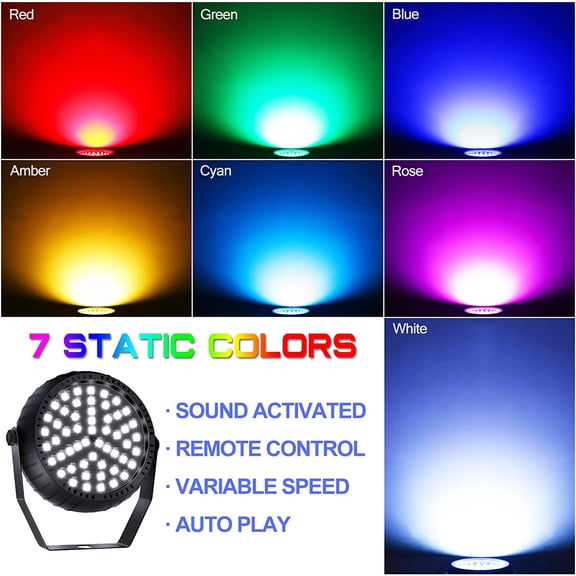 Strobe Lights Halloween, Colorful Strobe Light for Parties, Super-Bright 54 RGB LED Mini Strobe Lights with Remote Control Sound Activated, Plug-in Flash Light for Room DJ Stage Wedding 2Pack