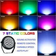 Strobe Lights Halloween, haoqian Colorful Strobe Light for Parties, Super-Bright 54 RGB LED Mini Strobe Lights with Remote Control Sound Activated, Plug-in Flash Light for Room DJ Stage Wedding 2Pack
