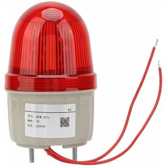 Strobe Signal Light 220V AC Triangle Bolt Fixed Red LED Warning Lights Diameter 75mm for Workshops Roadblocks Tower Cranes