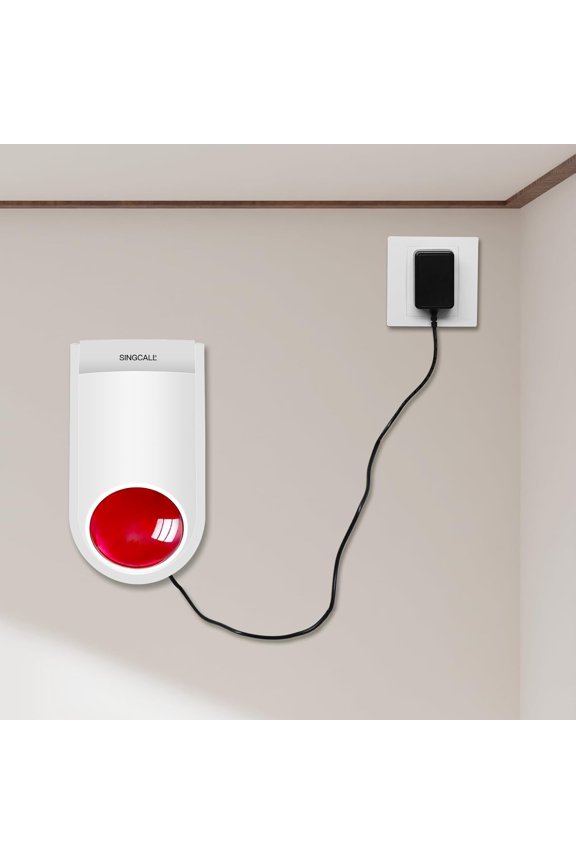 Strobe Siren Alarm Home Caring Loud Outdoor SOS Alert System with 4 Remotes Panic Buttons for Store Hotel Jewelry Shop Security Fire Emergency