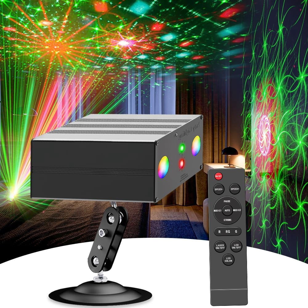 Strobe Stage Lights Party Disco DJ Lights Sound Activated with Remote ...