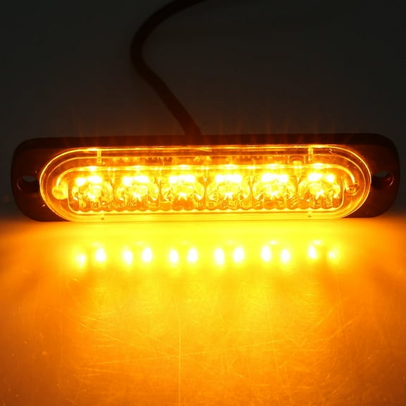 Strobe Warning Light Truck Strobe Warning Light Strobe Emergency Warning Light 4Pcs 12-24V Car 6 LED Flash Strobe Emergency Warning Light Grille Flashing Yellow