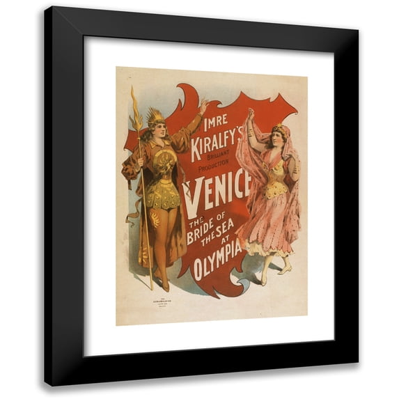 Strobridge and Co 11x14 Black Modern Framed Museum Art Print Titled - Imre Kiralfy's Brilliant Production, Venice, the Bride of the Sea at Olympia (1891)