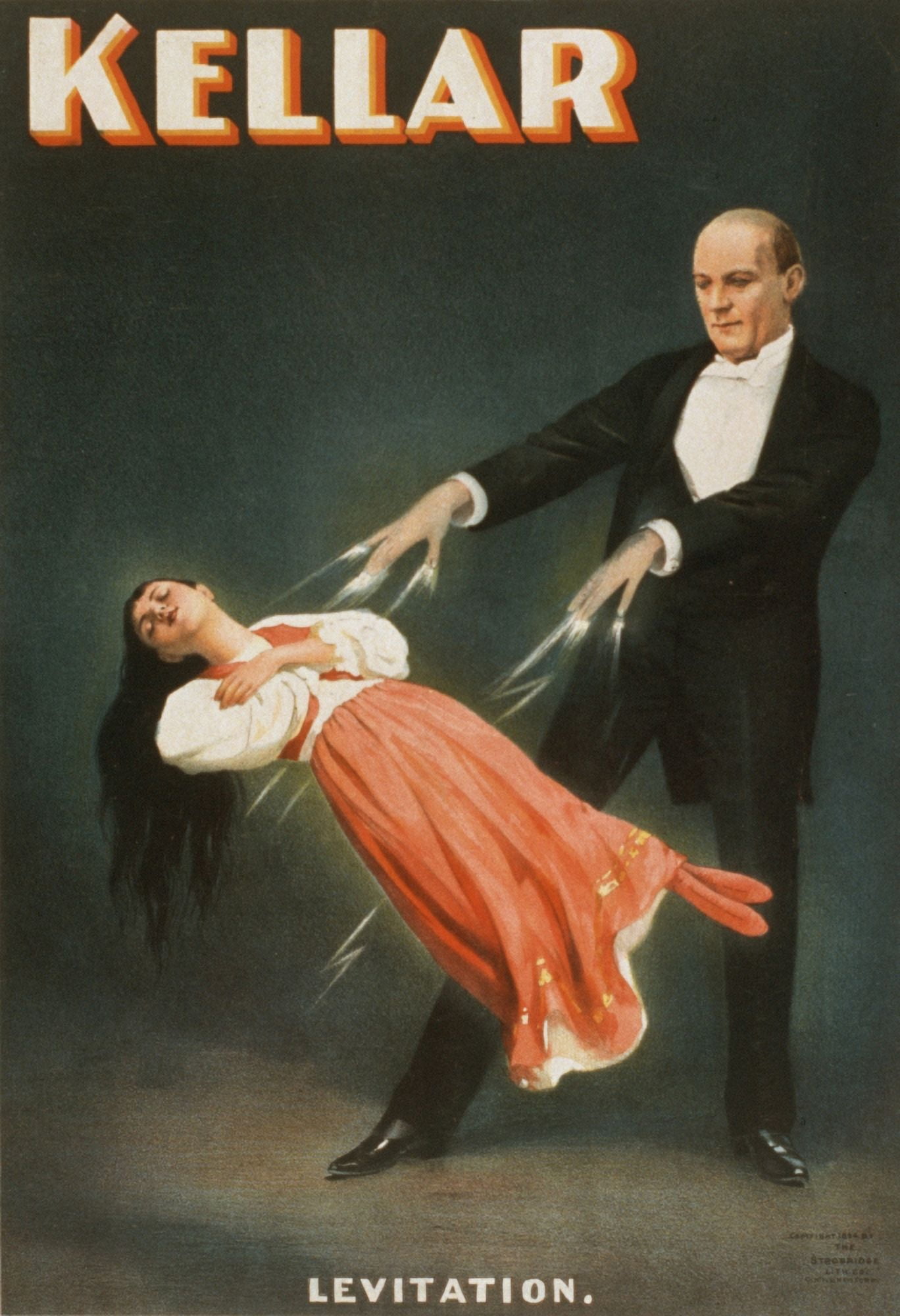 Strobridge & Co Lith Kellar Levitation c1894 Canvas Art - Strobridge & Co Lith (18 x 24)