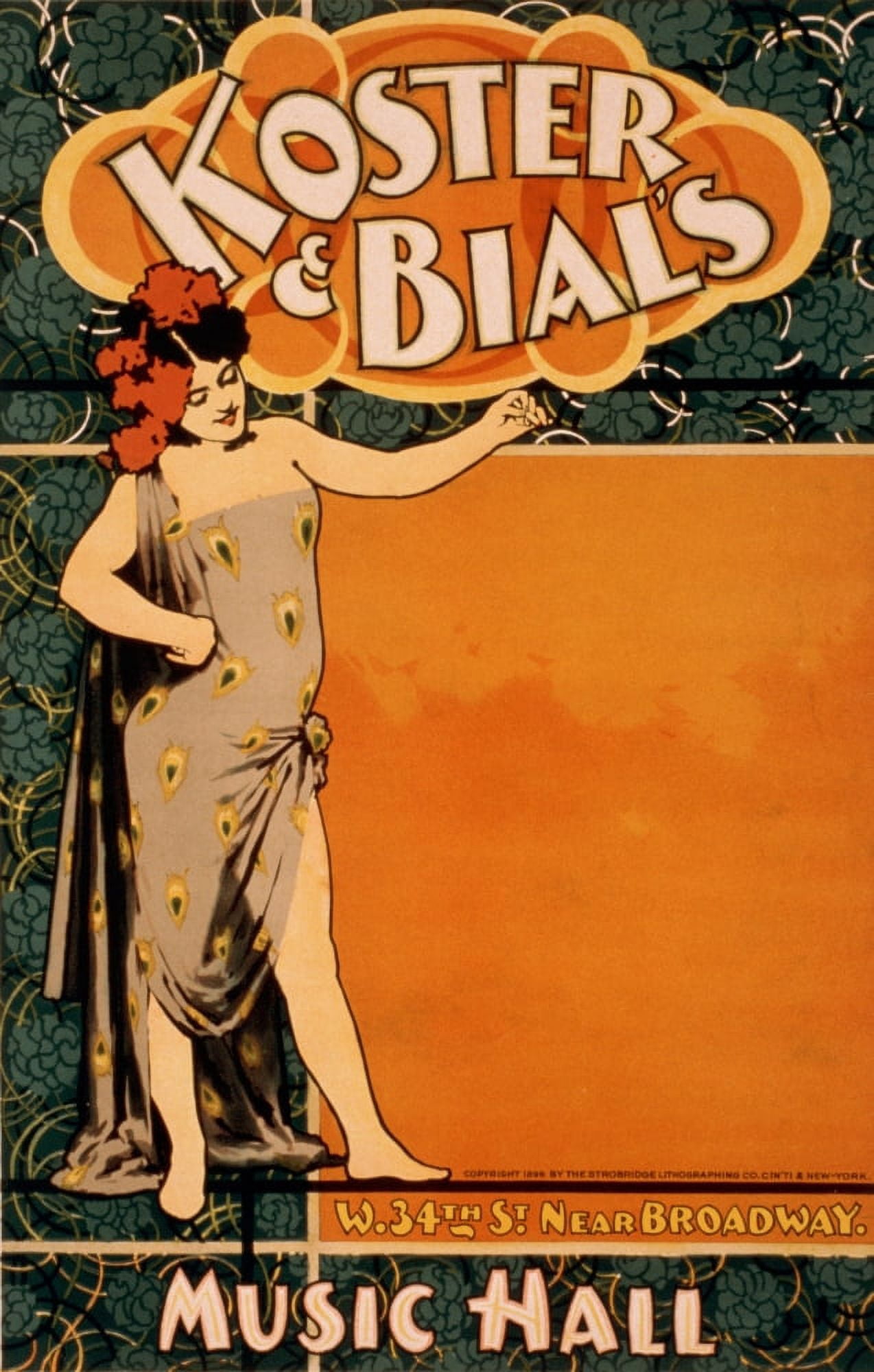 Strobridge & Co Lith Koster & Bials Music Hall c1896-2 Canvas Art - Strobridge & Co Lith (18 x 24)