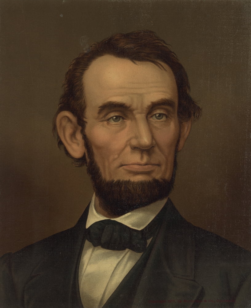 Strobridge & Co Lith Print c1877 Abraham Lincoln Canvas Art - (18 x 24)
