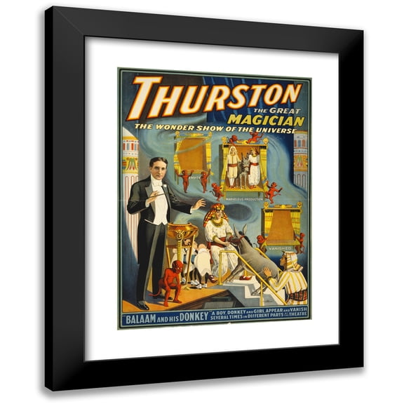 Strobridge and Co 14x18 Black Modern Framed Museum Art Print Titled - Thurston the Great Magician the Wonder Show of the Universe. (1914)
