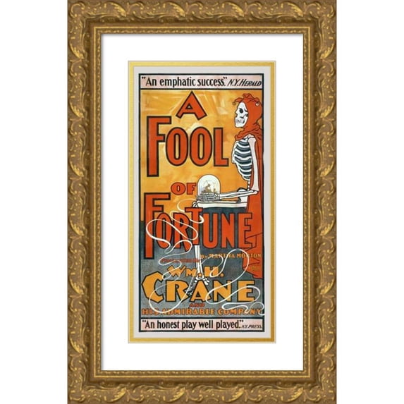 Strobridge and Co 14x24 Gold Ornate Framed and Double Matted Museum Art Print Titled - A Fool of Fortune (1896)