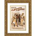 thumbnail image 1 of Strobridge and Co. Lith. 17x24 Gold Ornate Framed and Double Matted Museum Art Print Titled - Hoyt's a Stranger in New York (1897), 1 of 4