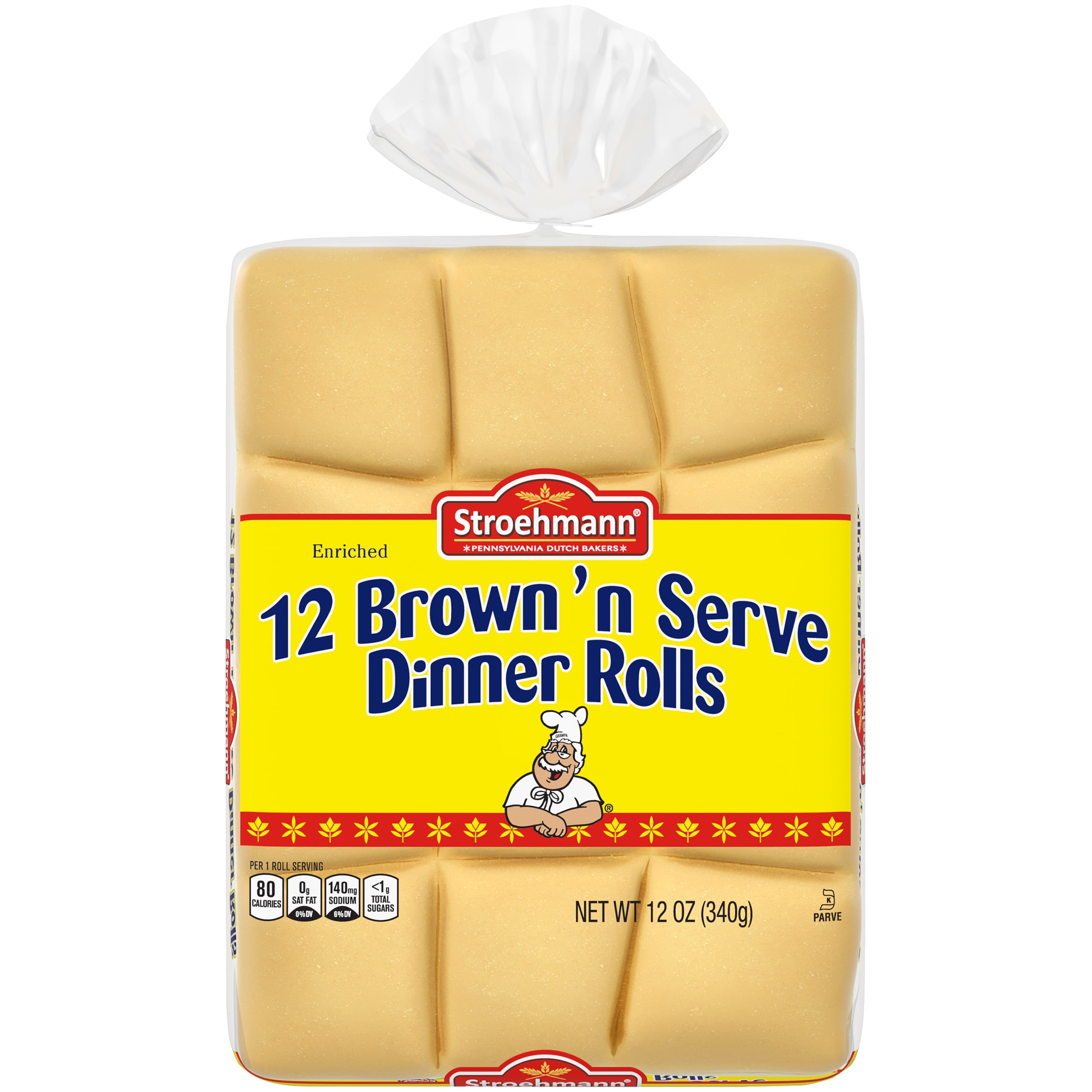 Stroehmann Brown 'n Serve Dinner Rolls, 12 count, 12 oz - Walmart.com