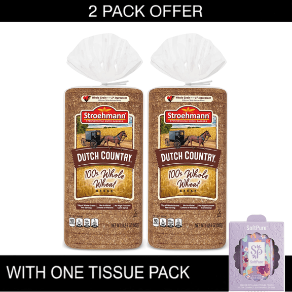 Stroehmann Dutch Country Whole Wheat Bread, 24 oz, Wheat Bread