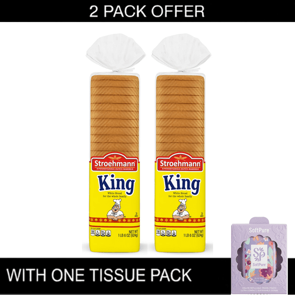 Stroehmann King Bread, 22 oz, Plain White Bread