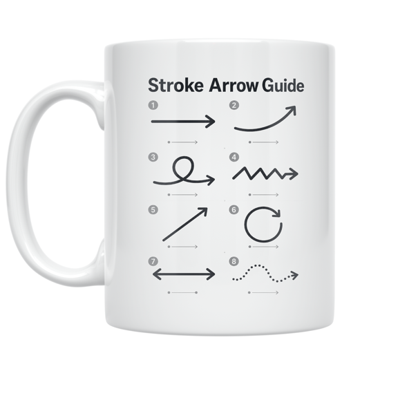 Stroke Arrow Guide Reference - Hobbyist - 11 oz Ceramic Coffee Mug