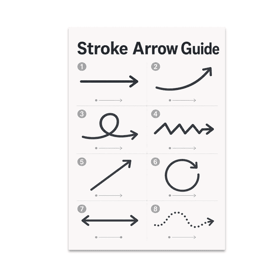 Stroke Arrow Reference Guide - Hobbyist Decor - 13x19 Poster Print