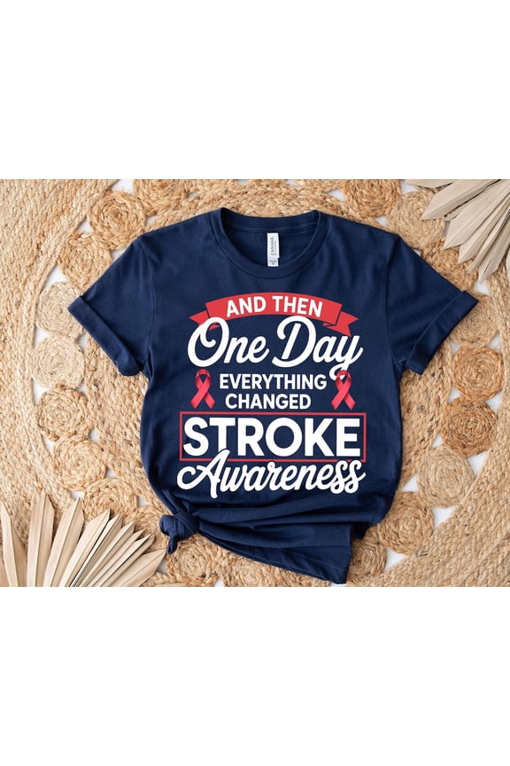 Stroke Awareness Shirt: Red Ribbon Support, Survivor Gift TSHIRT All Size S-5XL
