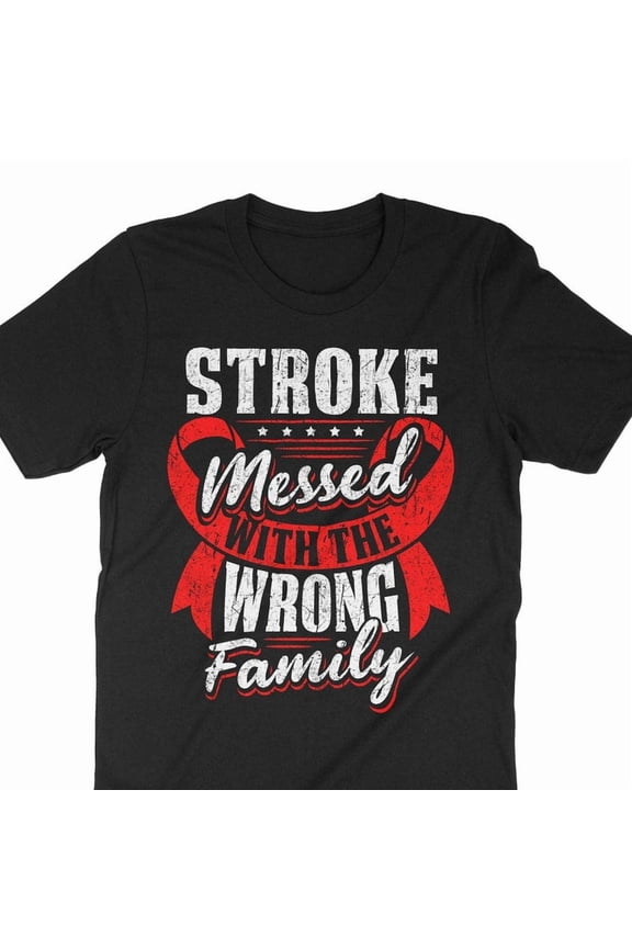 Stroke Awareness Survivor Support Brain Ischemia Red Ribbon Graphic Tee,for unisex up to size 5XL