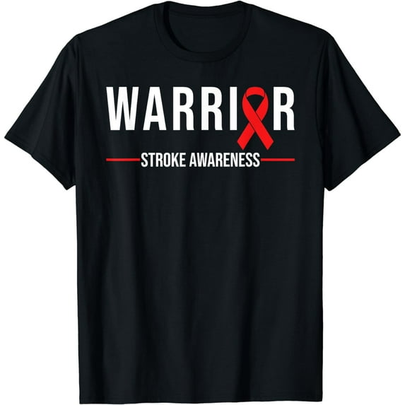 Stroke Awareness Warrior Recovery Red Ribbon T-Shirt