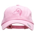 thumbnail image 1 of Stroke Of Rosey Love Embroidered Washed Cap - Lt Pink OSFM, 1 of 5