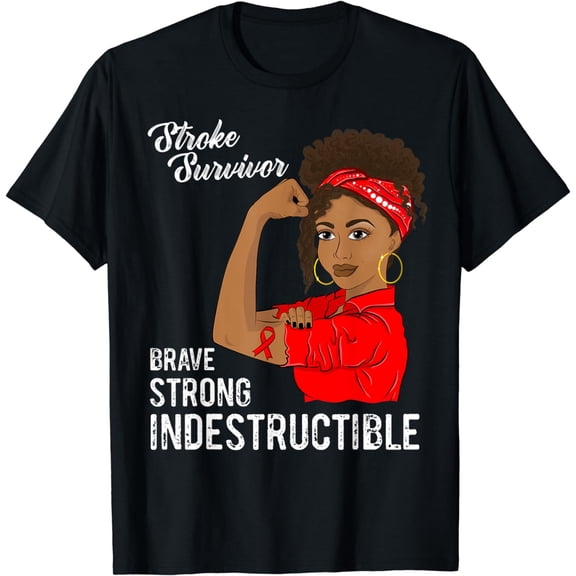 Stroke Survivor Indestructible Warrior Awareness Gift T-Shirt