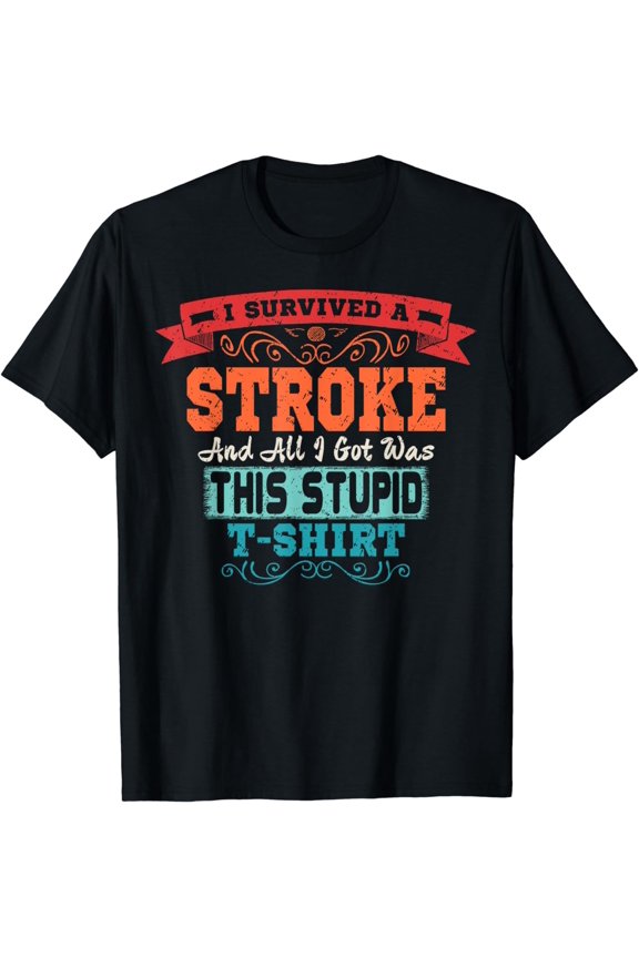 Stroke T Shirt Survivor Retro Awareness Funny Gift