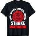 thumbnail image 1 of Stroke Warrior - Stroke Survivor Red Awareness Ribbon T-Shirt, 1 of 4