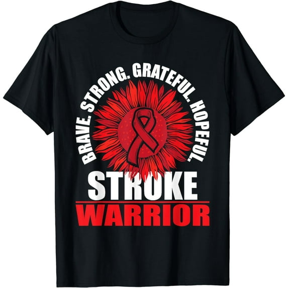Stroke Warrior - Stroke Survivor Red Awareness Ribbon T-Shirt